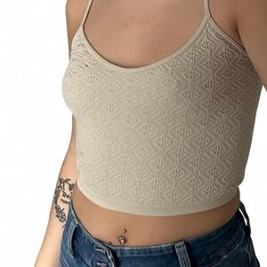 Forever 21 Cream Textured Tank Top